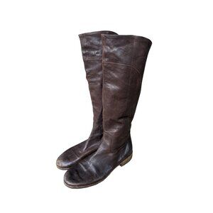 Vic Womens Distressed Leather Knee High Boots Brown Size 9 40